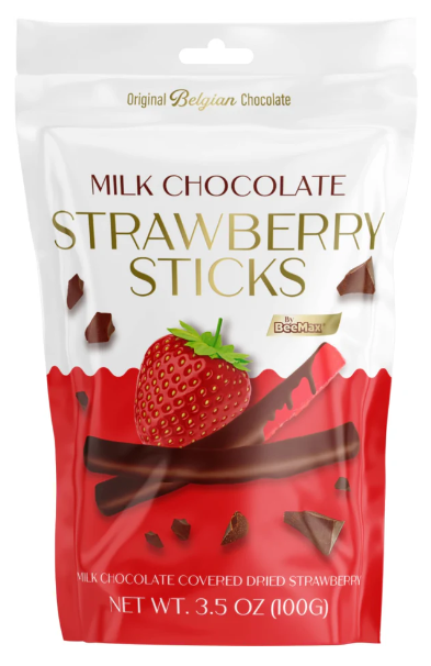 BeeMax Milk Chocolate Strawberry Sticks 3.5oz 12ct